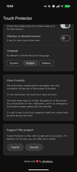 Touch Protector Screenshot 1