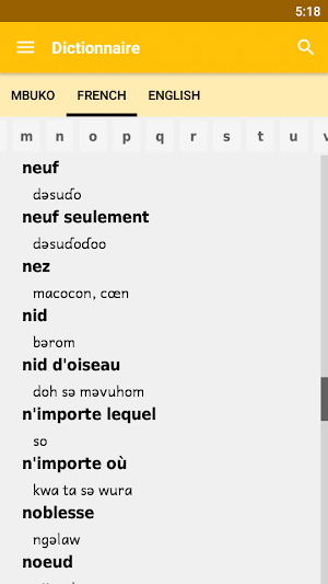 Mbuko Dictionary Screenshot 1