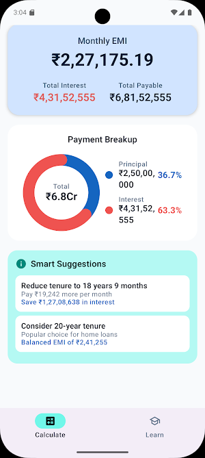 Loan EMI Calculator Planner Screenshot 1