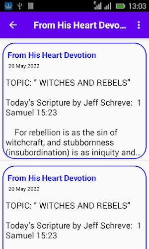 From His Heart Devotion Screenshot 0