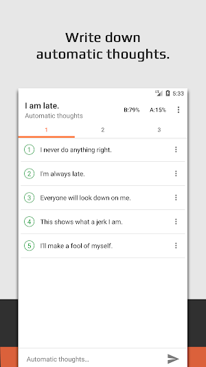 Cognitive Therapy: Three Columns Screenshot 1