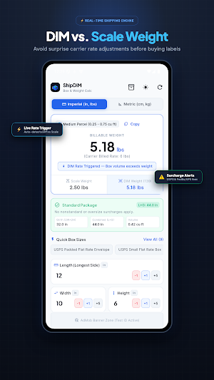 ShipDIM: Box & Weight Calc Screenshot 0