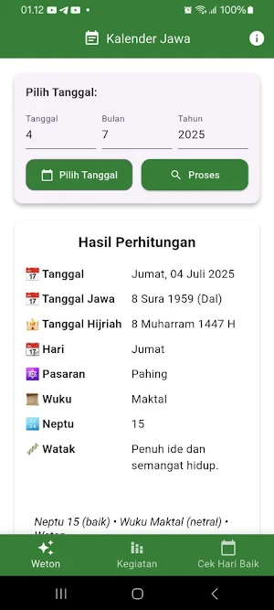 Tanggalan Jawa Screenshot 0