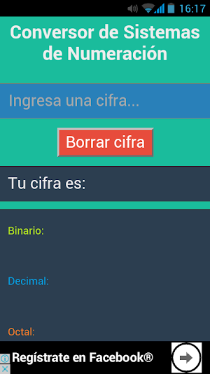 Convertir Sistemas Numeración Screenshot 0