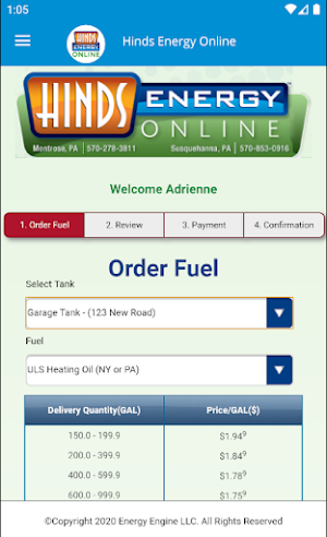 Hinds Energy Online Screenshot 1
