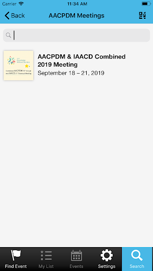 AACPDM Events Screenshot 2