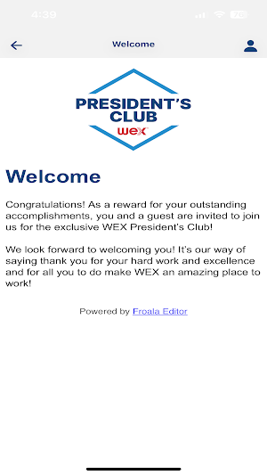 WEX President’s Club Screenshot 0