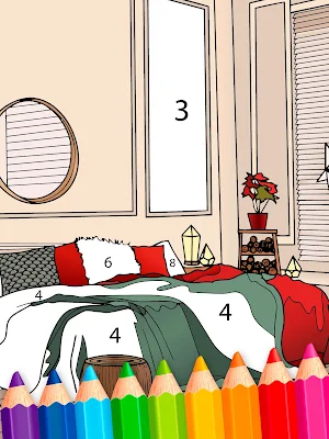 Interior Coloring By Numbers Screenshot 2