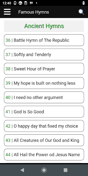 Famous Modern and Ancient hymn Screenshot 1