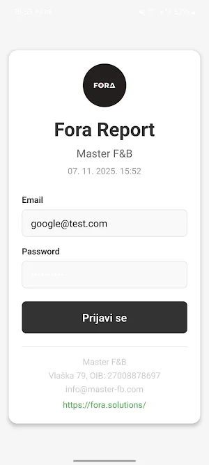 FORA - POS Report Screenshot 0