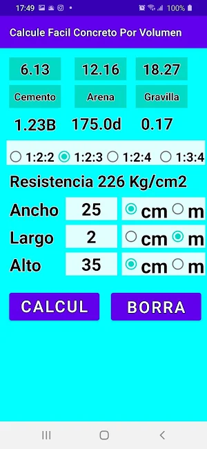 Calcule Fácil Concreto Por Vol Screenshot 3