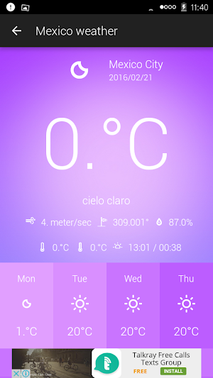 Mexico Weather Screenshot 1