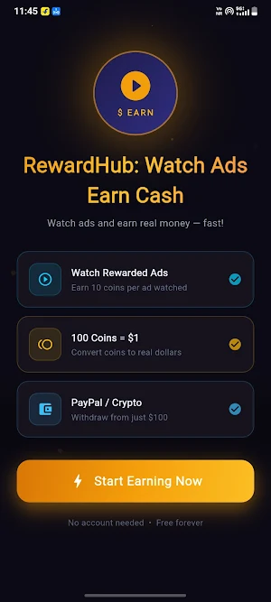 RewardHub: Watch Ads Earn Cash Screenshot 0