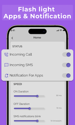 Flash Alerts on Call SMS Screenshot 3