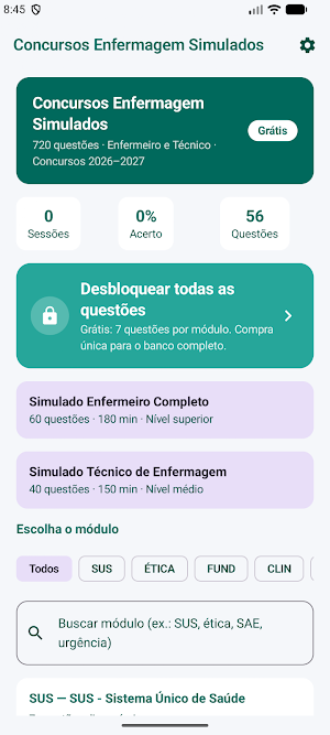 Concursos Enfermagem Simulados Screenshot 0