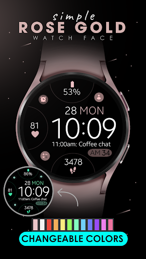 Simple Rose Gold watch face Screenshot 1