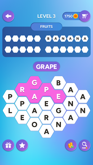 Hexa Word: Hexagon Word Search Screenshot 0