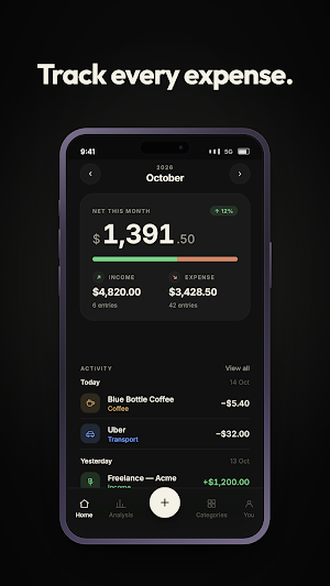 Hum: Personal Expense Tracker Screenshot 1