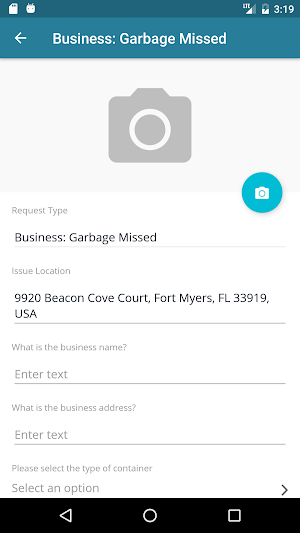 Lee County Request for Action Screenshot 2