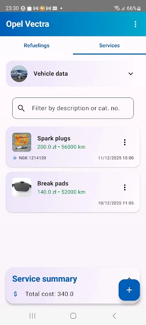 DriveCosts fuel and service Screenshot 3