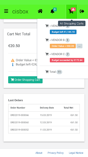 cisbox Order Screenshot 2