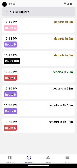 NYUBuses Screenshot 1