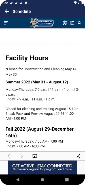 Madison College Recreation Screenshot 2
