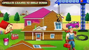 Pink House Construction: Home Builder Games Screenshot 1