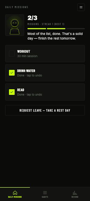 Sergeant: Habits & Workouts Screenshot 2