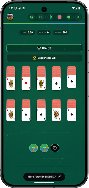 Spider Solitaire Offline Game Screenshot 2