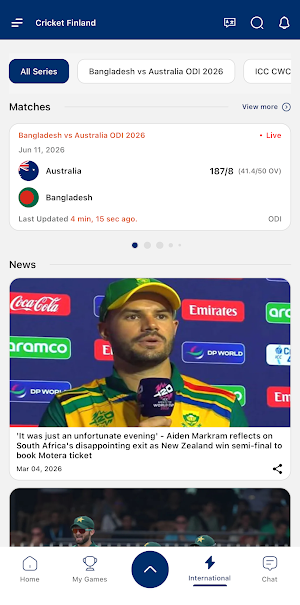 Cricket Finland Mobile Screenshot 1