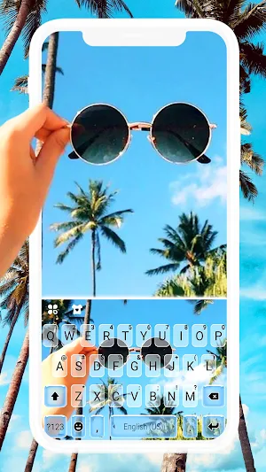 Sunglass Holiday Keyboard Background Screenshot 0