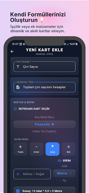 Tel Çit Hesaplama Screenshot 2