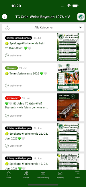 Tennisclub Grün-Weiss Bayreuth Screenshot 2