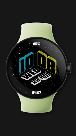 Galaxy 3D Time Watch Face Screenshot 3