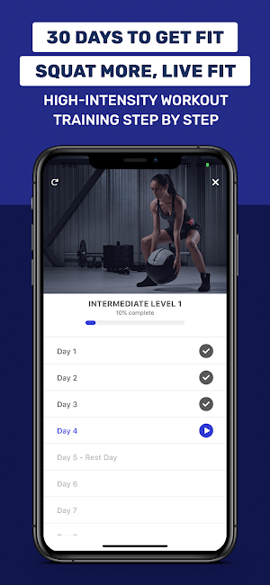 30 Day Squat Challenge: Workout App For Tone Leg Screenshot 1