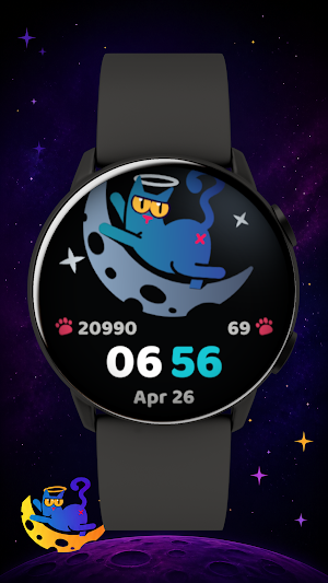 Moon Kitty Watch Face Screenshot 3