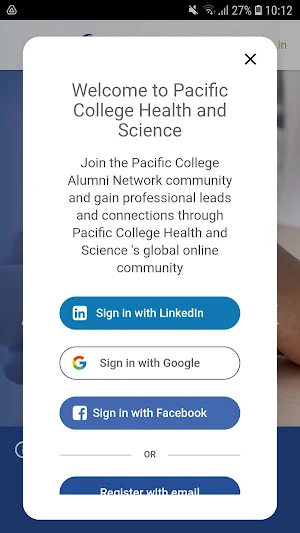 Pacific College Alumni Network Screenshot 1