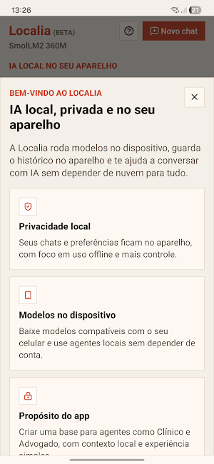 Localia - IA local e privada Screenshot 1