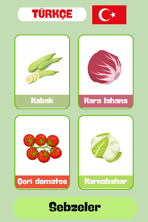 Meyveler ve Sebzeler - Türkçe Screenshot 1