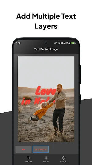 Text Behind Image Editor Screenshot 1