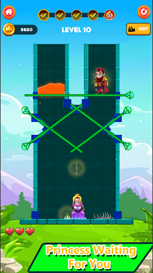 Rescue Warrior Pin Puzzle Game Screenshot 1