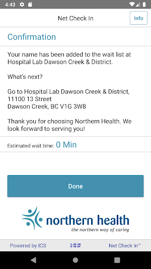 Net Check In - Northern Health Screenshot 2