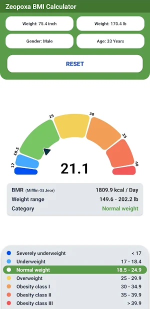 BMI Calculator Screenshot 3