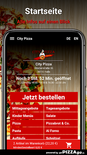 City Pizza Halle App Screenshot 1