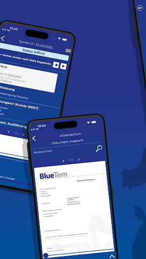 BlueTem - Arbeitsschein Screenshot 1