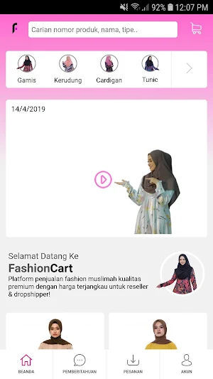 FashionCart - Kualitas Premium Screenshot 0