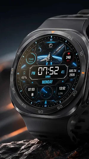A135 SpaceShip Watchface Screenshot 2