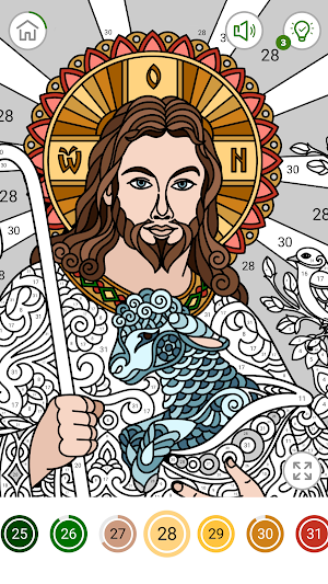 Bible Color by Number - Bible Coloring Book Screenshot 1