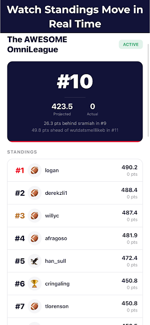 OmniLeague: Fantasy Sports Screenshot 2
